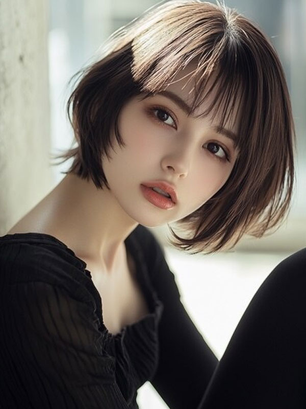 小顔レイヤーボブ