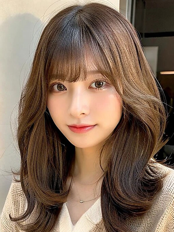ナチュラルベージュ韓国風ゆるふわ巻き♪